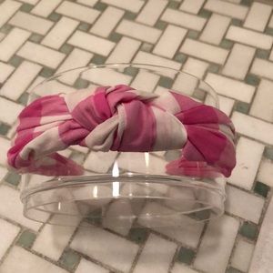 Pink and white checked headband